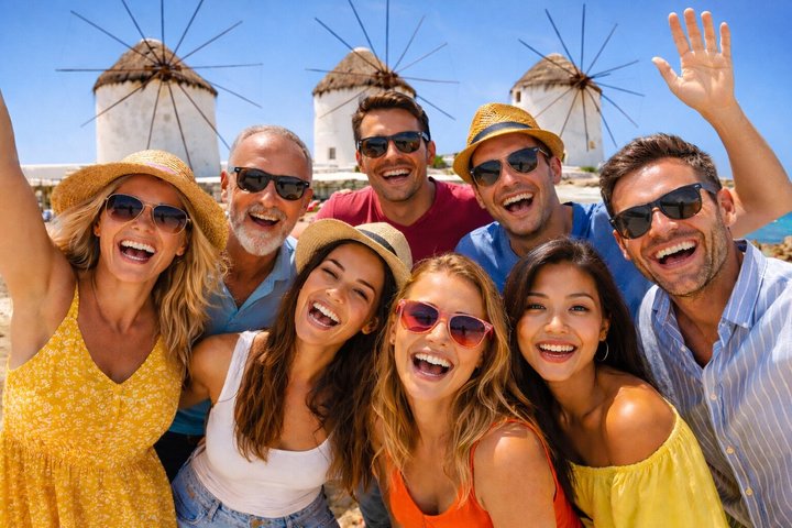 Mykonos highlights by bus and on foot