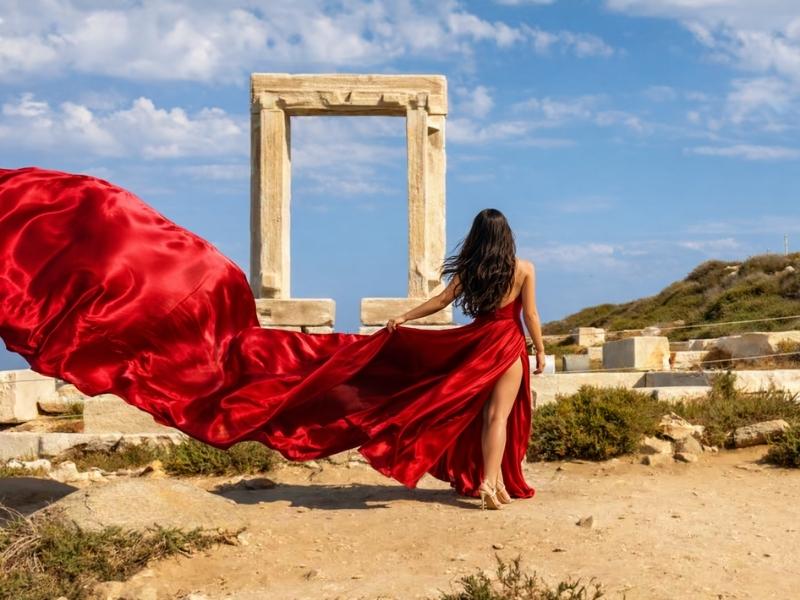 Naxos Flying Dress Photo Shoot – Dreamy & Professional